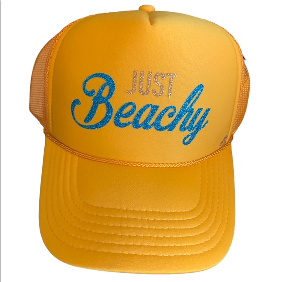 New Just Beachy Mother Trucker Adjustable Snapback Cap Gold - Picture 1 of 4